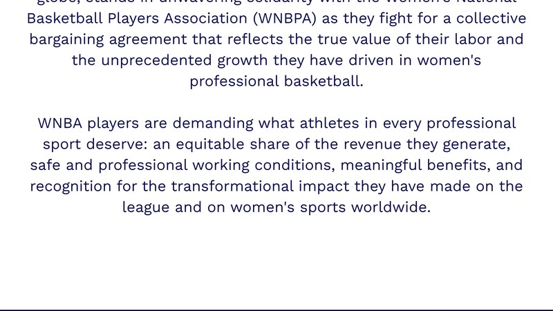 World Players Stand with WNBPA in Fight for Fair Economic Model