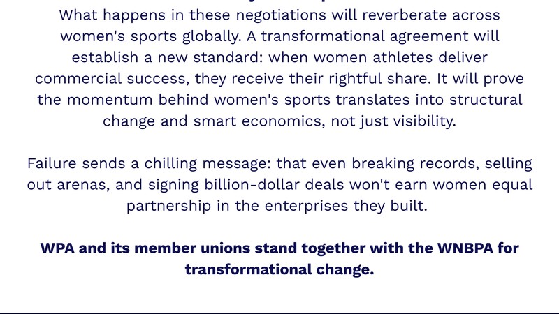 World Players Stand with WNBPA in Fight for Fair Economic Model